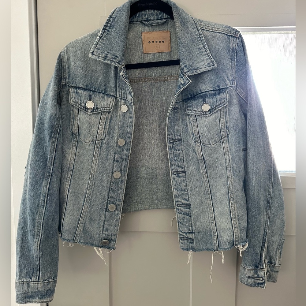 Distressed Cropped Denim Jacket